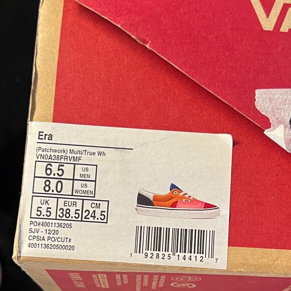 Vans Era Patchwork Low Top Sneakers NIB M 6.5 W 8 - Picture 7 of 8